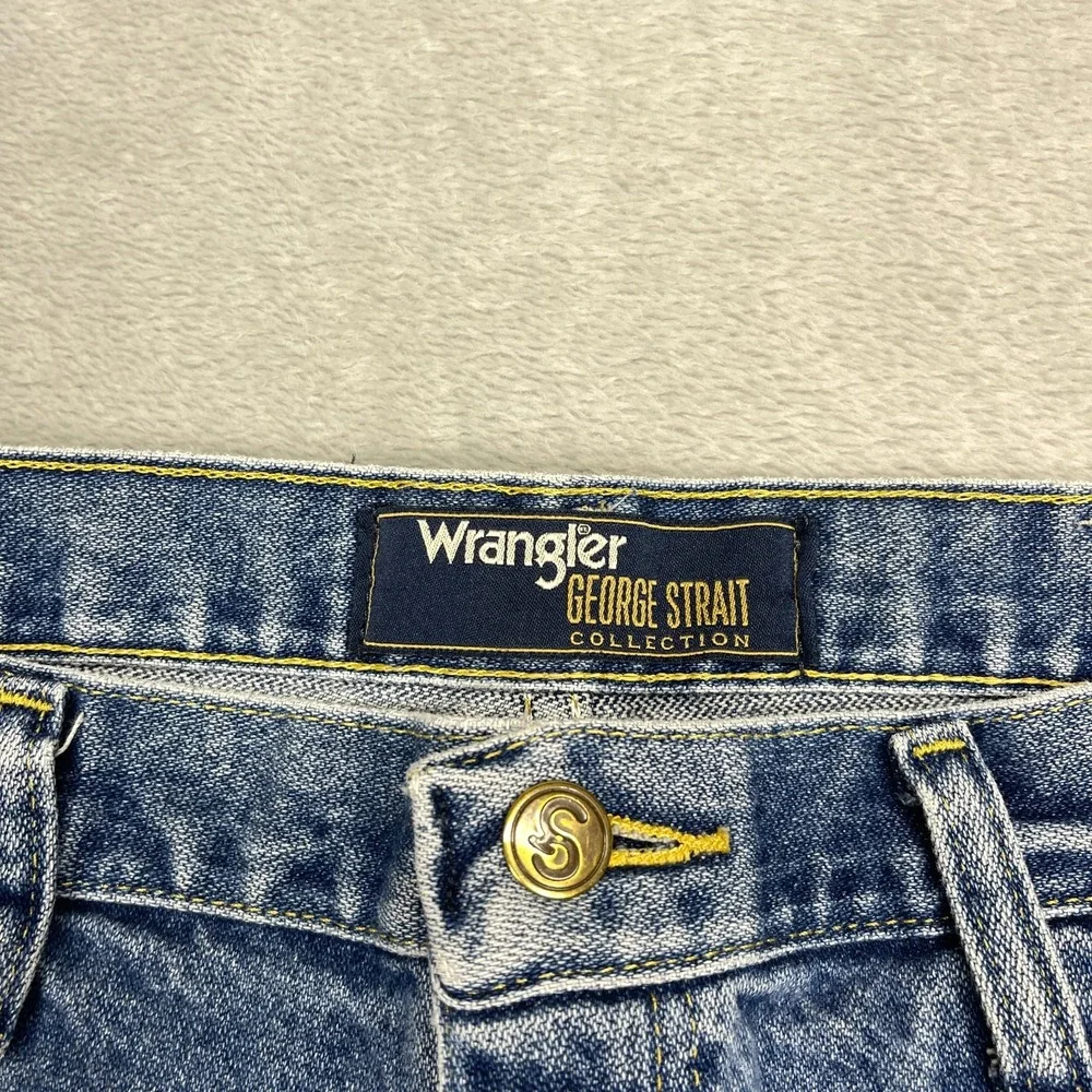 Wrangler Jeans Mens 36x32 Blue Denim Comfort George Strait Cowboy Straight Leg